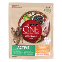 PURINA ONE® Mini Active, Piščanec in riž, suha hrana za pse