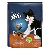 FELIX CRUNCHY&SOFT, s piščancem, puranom in zelenjavo, suha hrana za mačke