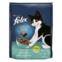 FELIX CRUNCHY&SOFT, z lososom, tuno in zelenjavo, suha hrana za mačke