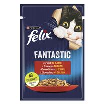FELIX Fantastic, govedina v želeju, mokra hrana za mačke