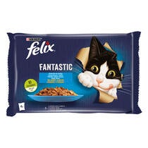 FELIX Fantastic, losos in iverka v želeju, mokra hrana za mačke