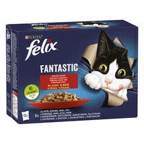 FELIX Fantastic, piščanec/govedina/zajec/jagnjetina v želeju, mokra hrana za mačke