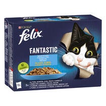 FELIX Fantastic, tuna/losos/polenovka/iverka v želeju, mokra hrana za mačke