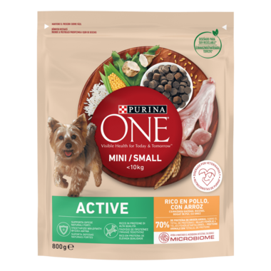 PURINA ONE® Mini Active, Piščanec in riž, suha hrana za pse