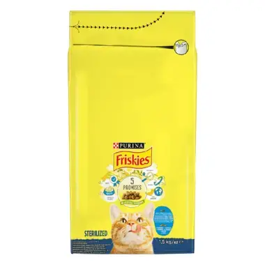 Friskies® Sterilized, losos in zelenjava, suha hrana za mačke