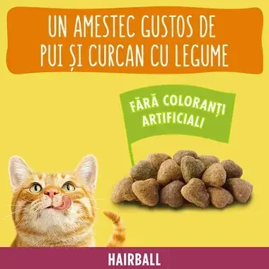 Friskies® Hairball, piščanec in zelenjava, suha hrana za mačke