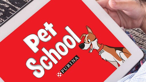 Logo šole za male živali Purina